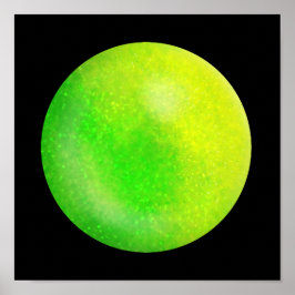 Lime Galaxy Orb - Grönten Lime och Neon Marble Pri Poster