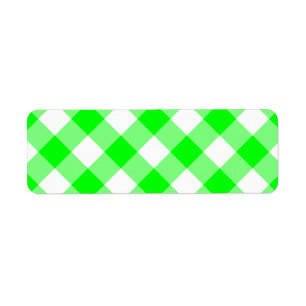 Lime Gingham Returadress Etikett