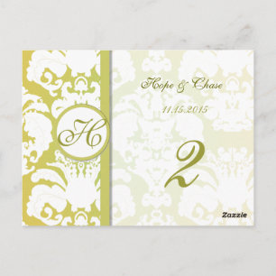 Lime Gold Damask Virvlar Bordskort