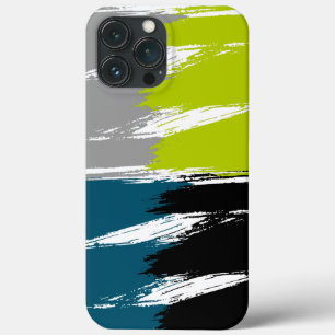 Lime Grått Black White Ming Push Stroke Paint