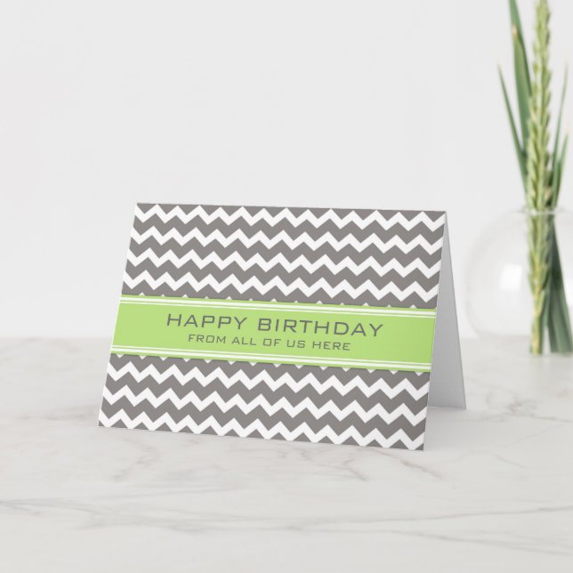 Lime Grått Chevron-verksamhet från koncernfödelsed Kort (Framsida)