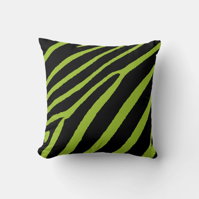 Lime gree Zebra tryck Kudde (Framsida)