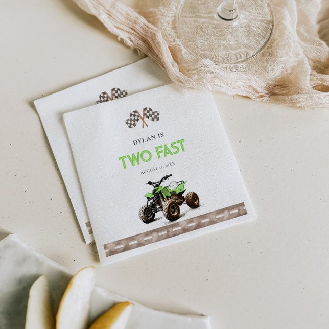 Lime Green 4 Wheeler Bike Birthday Pappersservett (Skapare uppladdad)