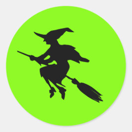 Lime Green and Black Fitch Halloween Runt Klistermärke