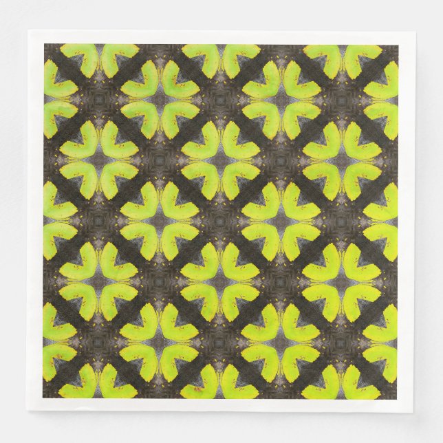 Lime Green and Black Modern Hipster Mönster Pappersservett (Framsida)