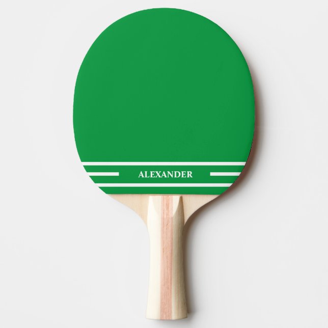 Lime Green and White Ping Pong Paddle med Namn Pingisracket (Framsidan)
