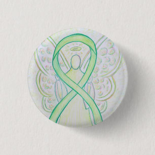 Lime Green Angel Awareness Ribbon Art Lapel Pin Knapp