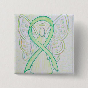 Lime Green Angel Awareness Ribbon Art Lapel Pin Knapp