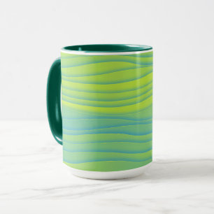 Lime Green Aqua Blue Retro Rand Mugg Kopp