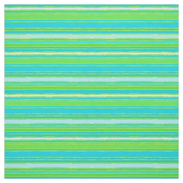 Lime Green Aqua Turcos Blue Rand Mönster Tyg (Provkarta)