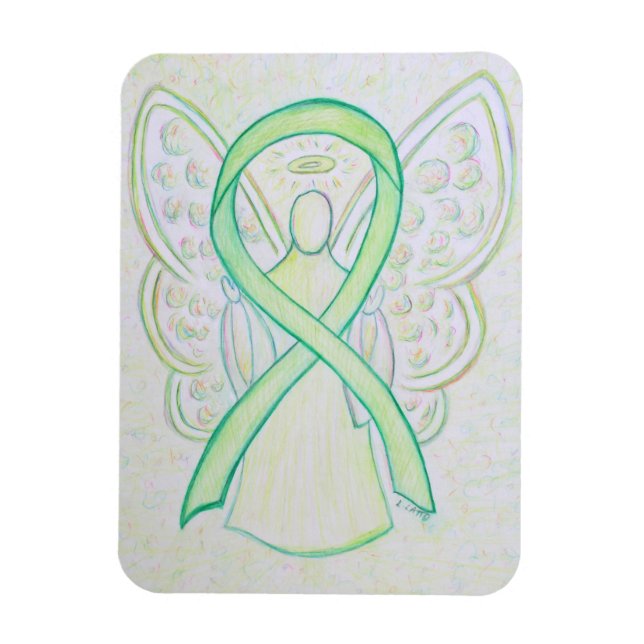 Lime Green Awareness Ribbon Angel Art Magnets Magnet (Vertikal)