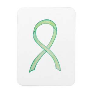 Lime Green Awareness Ribbon Anpassningsbar Art Mag Magnet