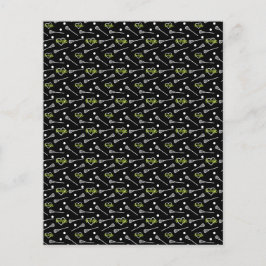 Lime Green Black Lacrosse Stick & Hearts Scrapbook