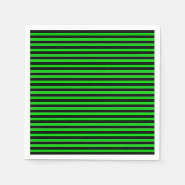 Lime Green Black Rand utan sjölösa Mönster Pappersservett (Framsidan)