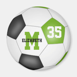 Lime green black soccer Team färg Magnet