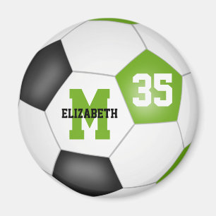 Lime green black soccer Team färg Magnet