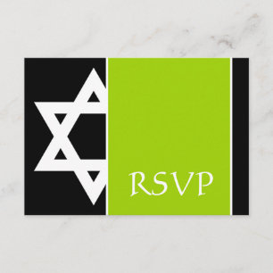 Lime Green Black Star från David Pub Mitzvah OSA Kort