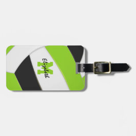 Lime Green Black Team gips volleyball Bagagebricka