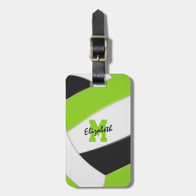 Lime Green Black Team gips volleyball Bagagebricka (Vertikal Framsida)