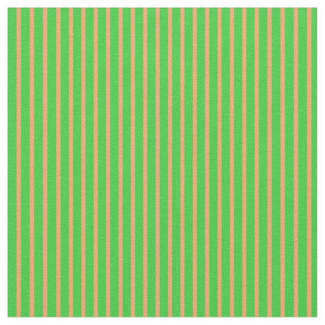 Lime Green & Brown Färgad Mönster i Rand Tyg (Närbild)