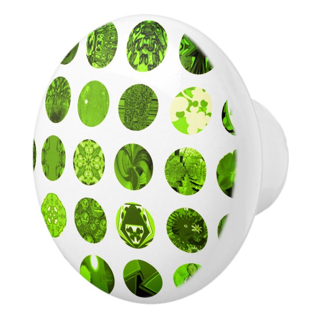 Lime Green Busy Polka dots Knopp (Höger)