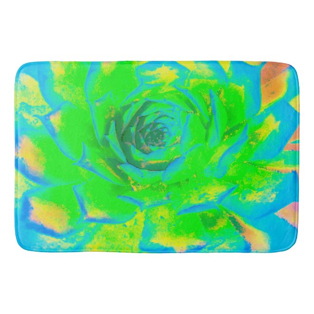 Lime Green Chartreuse Succulent Sedum Rosette Badrumsmatta (Framsidan)