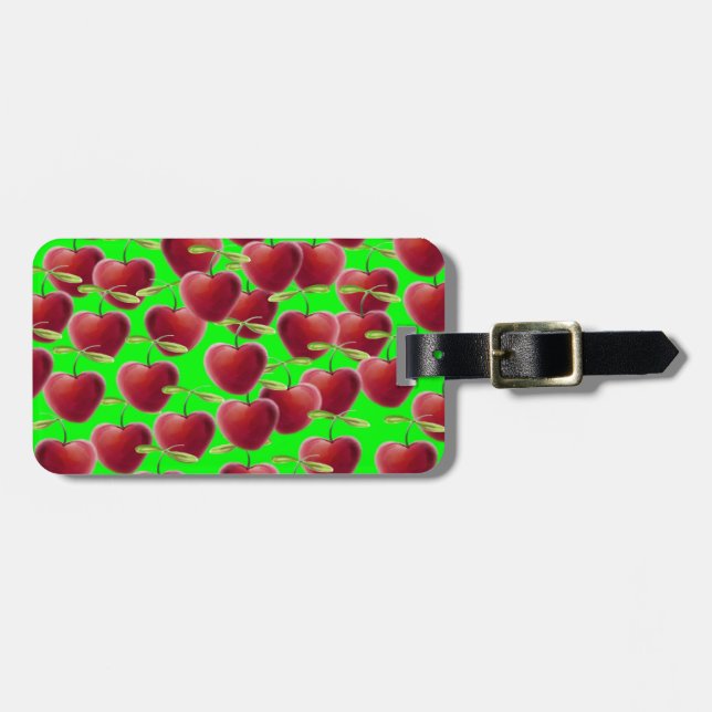Lime Green Cherry Stänk Bagagebricka (Horisontell Framsida)