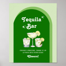 Lime Green Citrus Retro Tequila Pub Poster
