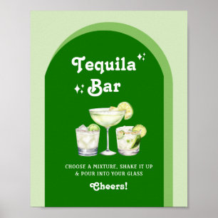 Lime Green Citrus Retro Tequila Pub Poster