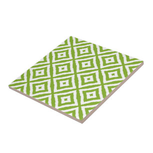 Lime Green Diamond Shaped Squares Mosaic Mönster Kakelplatta