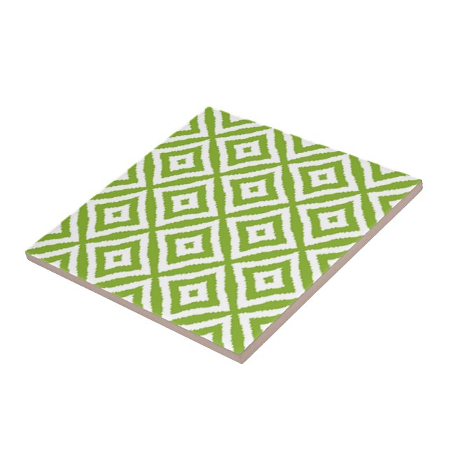 Lime Green Diamond Shaped Squares Mosaic Mönster Kakelplatta (Sidan)