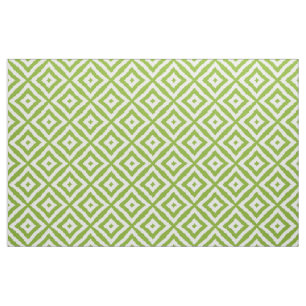 Lime Green Diamond Squares Ikat Mosaic Mönster Tyg