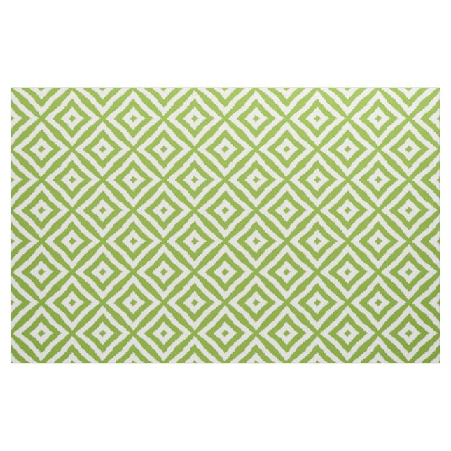 Lime Green Diamond Squares Ikat Mosaic Mönster Tyg (Fat Quarter)