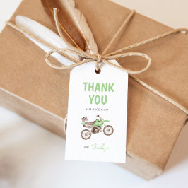 Lime Green Dirt Bike Birthday Gift Märkre Presentetikett