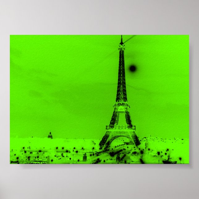 Lime Green Eiffel Torn Poster (Framsidan)
