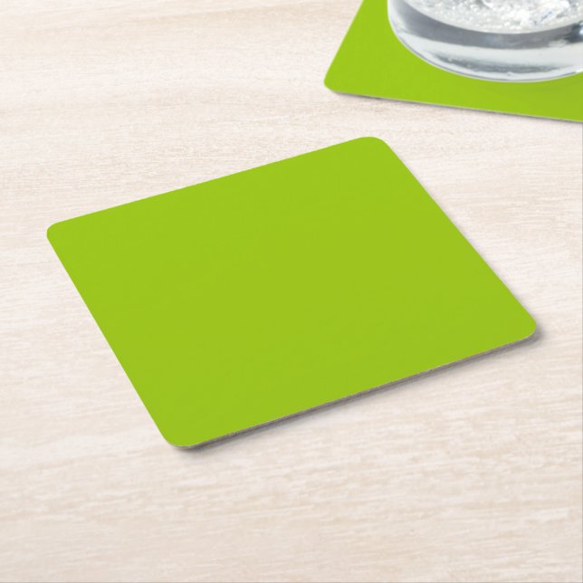 Lime Green Färg anpassar det här! Underlägg Papper Kvadrat (Vinklad)