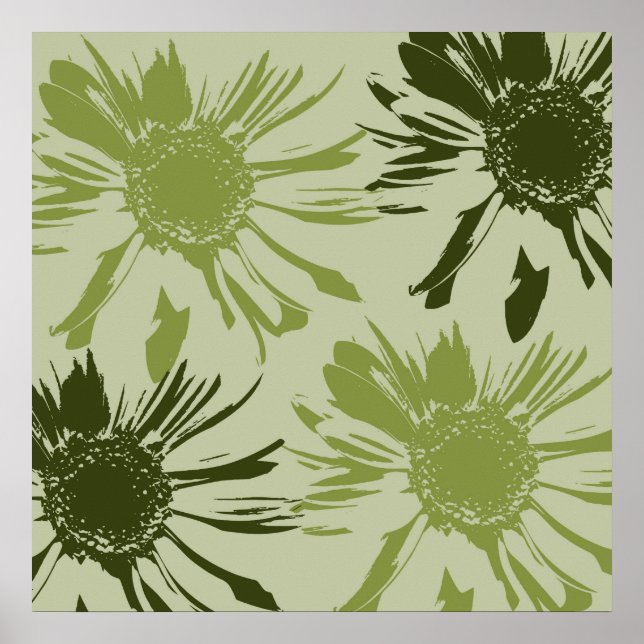 Lime Green Gerbera Flowers Poster (Framsidan)