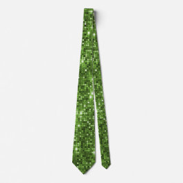 Lime Green Glitter Gnistra Disco Sequin Neck Tie Slips