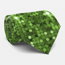 Lime Green Glitter Gnistra Disco Sequin Neck Tie Slips