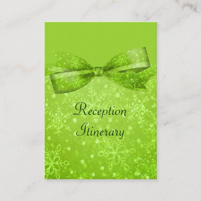 Lime Green & Glitter Shimmer Snöflingor Tilläggskort (Framsida)