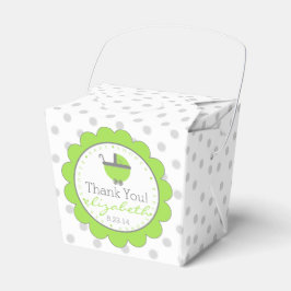 Lime Green & Grått Polka dots-Baby Shower Presentaskar