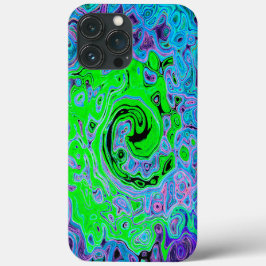 Lime Green Groovy Abstrakt Retro Liquid Swirl