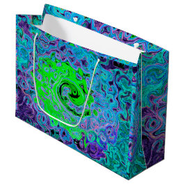 Lime Green Groovy Abstrakt Retro Liquid Swirl