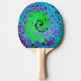 Lime Green Groovy Abstrakt Retro Liquid Swirl Pingisracket