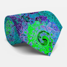 Lime Green Groovy Abstrakt Retro Liquid Swirl