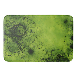 Lime Green Grunge with Black Accents Badrumsmatta