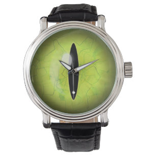 Lime Green Gult Snake Öga Eyeball Wrist Watch Armbandsur
