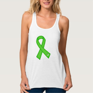 Lime Green Heart Awareness Ribbon Linne Med Racerback
