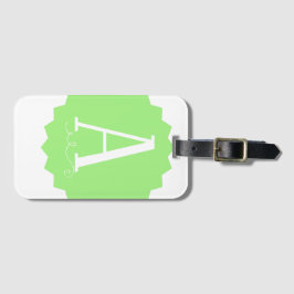 Lime Green Initial Luggage Tag Bagagebricka