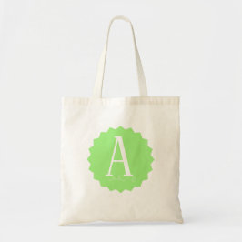 Lime Green Initial Tote Bag Tygkasse